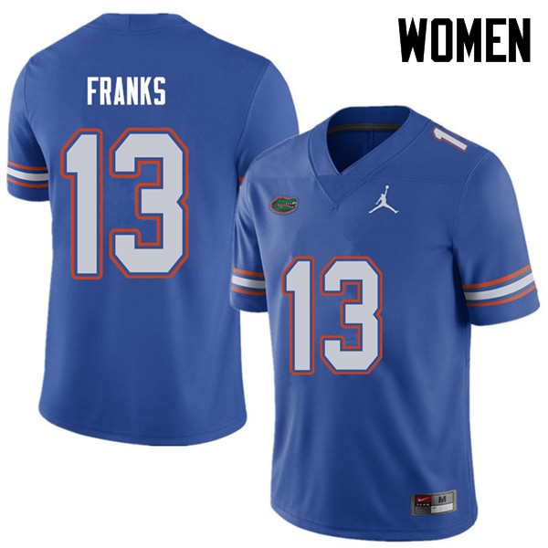 NCAA Florida Gators Feleipe Franks Women's #13 Jordan Brand Royal Stitched Authentic College Football Jersey IOI8164ZC